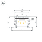 Профиль PDS-FS-2000 ANOD (Arlight, Алюминий) Lednikoff