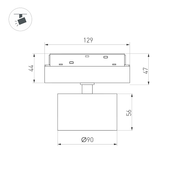 Светильник MAG-ORIENT-RONDO-R90-9W Day4000-MIX (BK, 110 deg, 48V, TUYA Zigbee) (Arlight, IP20 Металл, 5 лет)