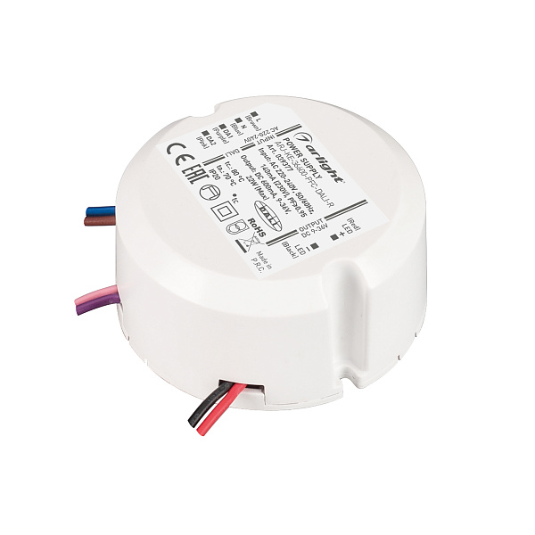 Блок питания ARJ-KE-36600-PFC-DALI-R (22W, 9-36V, 0.6A) (Arlight, IP20 Пластик, 3 года) Lednikoff
