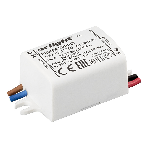 Блок питания ARJ-KE11350 (4W, 350mA) (Arlight, IP44 Пластик, 5 лет) Lednikoff