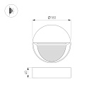 Светильник LGD-RIBONIK-R180-8W Day4000 (Черный, 50 deg, 230V) (Arlight, IP65 Металл, 5 лет) Lednikoff