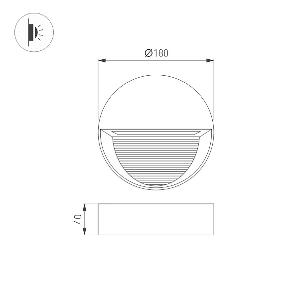 Светильник LGD-RIBONIK-R180-8W Day4000 (Черный, 50 deg, 230V) (Arlight, IP65 Металл, 5 лет) Lednikoff