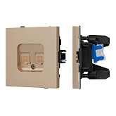 Механизм компьютерной розетки двойной SCT-TENDO-MPC2-PL-GD (RJ-45, CAT6) (Arlight, Песочный)