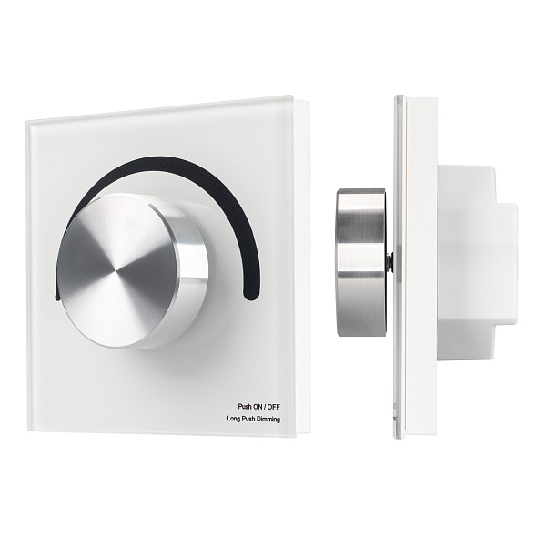 Панель SMART-P1-DIM-G-IN White (3V, Rotary, 2.4G) (Arlight, IP20 Пластик, 5 лет) Lednikoff