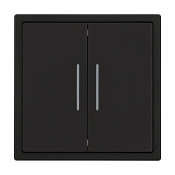 Механизм звонкового выключателя двухклавишный LED SWT-NOBE-MKR2-SFPL-L-BK (230V, 10A) (Arlight, Черный оникс)