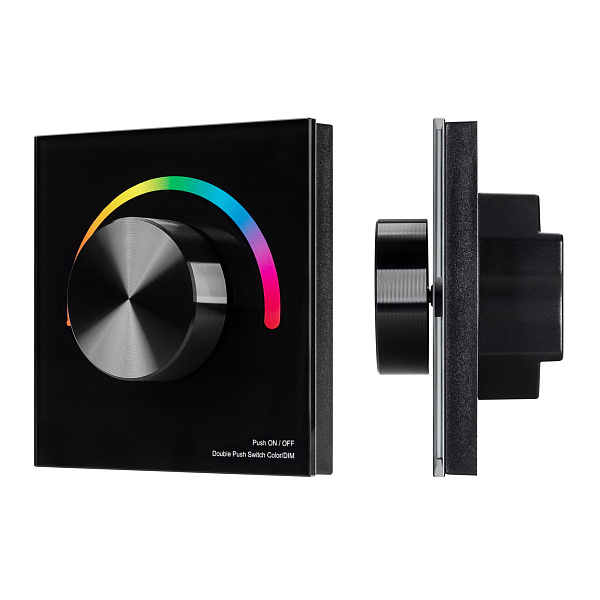 Панель SMART-P8-RGB-G-IN Black (12-24V, 3x4A, Rotary, 2.4G) (Arlight, IP20 Пластик, 5 лет) Lednikoff