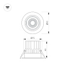 Светильник MS-VORTEX-BUILT-R90-12W Day4000 (BK-BK, 20 deg, 230V) (Arlight, IP20 Металл, 5 лет) Lednikoff