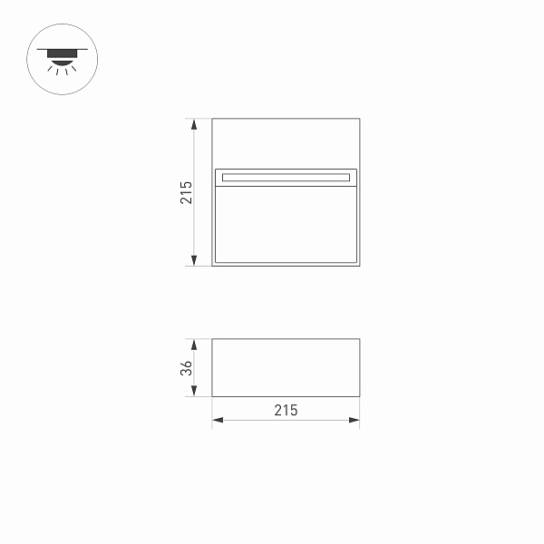 Светильник LGD-TRACE-S215x215-8W Warm3000 (GR, 60 deg, 230V) (Arlight, IP65 Металл, 3 года) Lednikoff