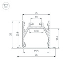 Профиль LINIA25-F-2000 ANOD  (Arlight, Алюминий) Lednikoff