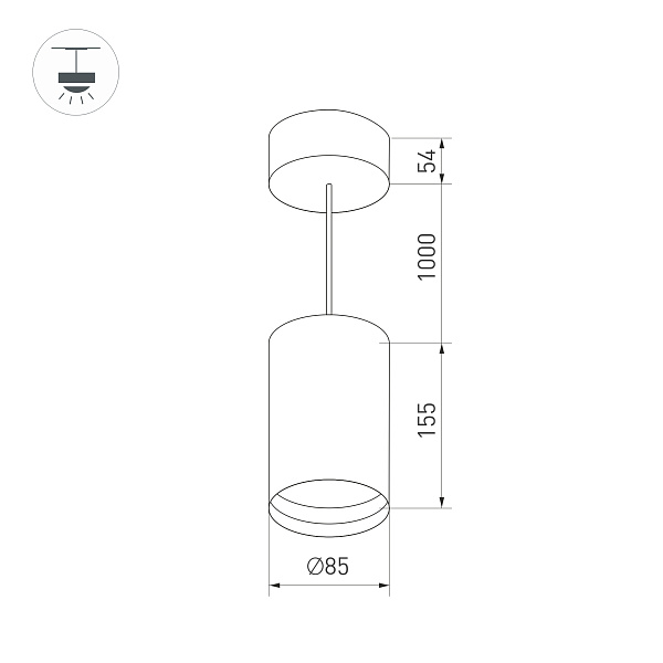 Светильник подвесной SP-POLO-R85-2-15W Day White 40deg (White, White Ring) (Arlight, IP20 Металл, 3 года) Lednikoff