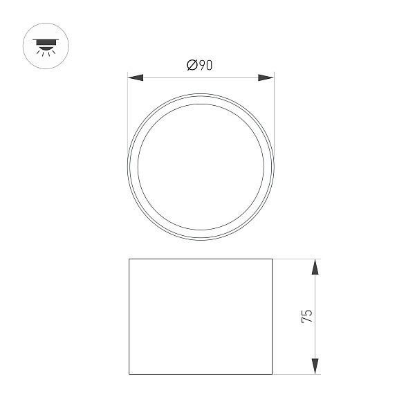 Светильник SP-BISCOTTO-R90-8W Warm3300-MIX (BK-GD, 80 deg, 230V) (Arlight, IP54 Металл, 5 лет) Lednikoff