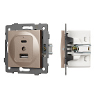 Механизм USB розетки SCT-MUAC-PL-GD-V (5V, 3A, QC4) (Arlight, -) Lednikoff