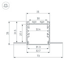 Профиль LINIA32-FANTOM-3000 ANOD (Arlight, Алюминий) Lednikoff