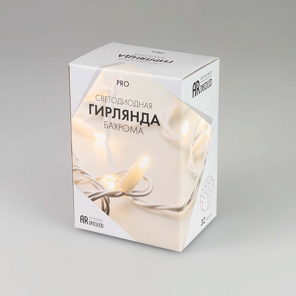 Светодиодная гирлянда ARD-EDGE-PRO-4000x600-BLACK-128LED-FLASH Warm/Warm (230V, 8W) (Ardecoled, IP65) Lednikoff