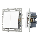Механизм выключателя двухклавишный непроходной SWT-MK02-PL-WH (250V, 16A) (Arlight, -) Lednikoff