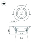 Светильник LTD-POLAR-TURN-R105-10W Warm3000 (WH, 36 deg, 230V) (Arlight, IP20 Пластик, 3 года) Lednikoff