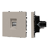 Механизм телефонной розетки SCT-NOBE-MTL1-SFPL-CA (RJ-11, 4C) (Arlight, Кашемир)