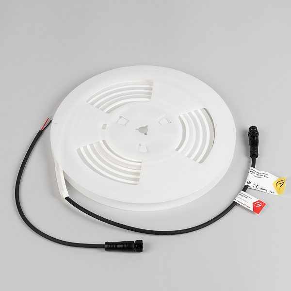 Светодиодная лента герметичная WAVE-TOP-PU-A144-10x10mm 24V Warm3000 (5 W/m, IP68, 3m, wire x1) (Arlight, Вывод боковой, 3 года)