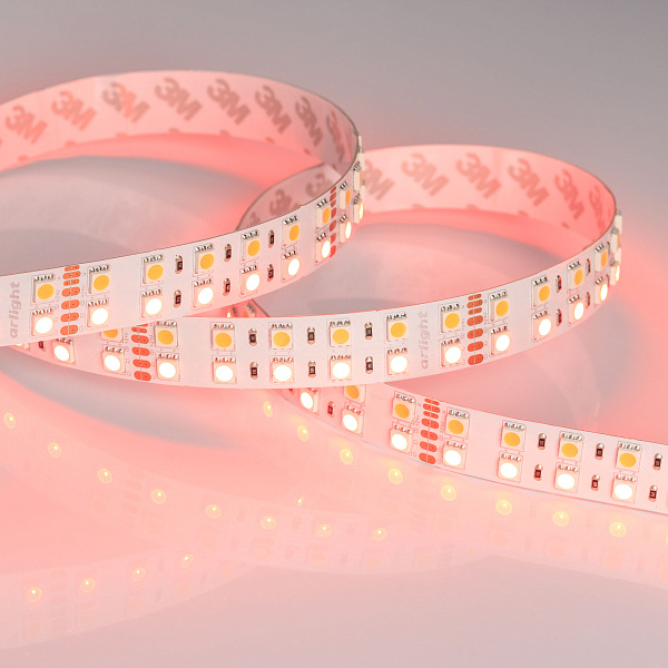 Светодиодная лента RT 2-5000 24V RGB-Day 2x2 (5060, 720 LED, LUX) (Arlight, 32 Вт/м, IP20) Lednikoff