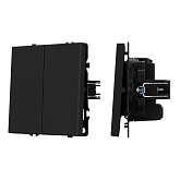 Механизм выключателя двухклавишный перекрёстный SWT-NOBE-MKX2-SFPL-BK (230V, 10A) (Arlight, Черный оникс)