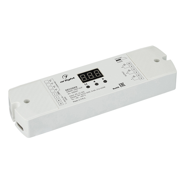 Декодер SMART-DMX-SUF (12-24V, 3x6A) (Arlight, IP20 Пластик, 5 лет) Lednikoff