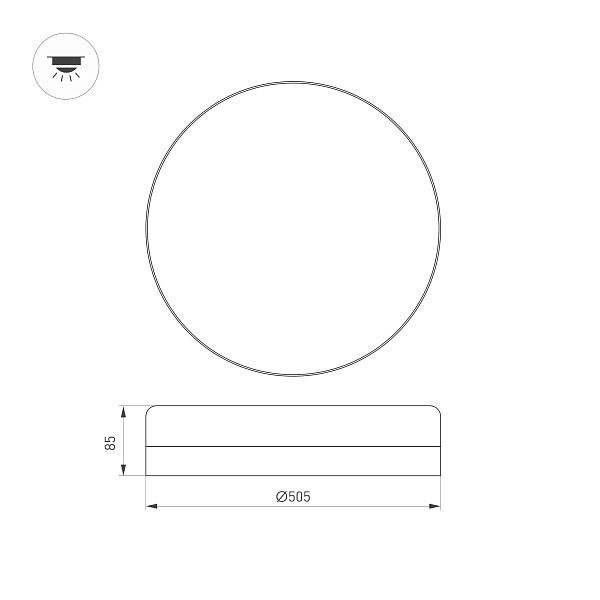 Светильник CL-SMURF-R500-50W Day4000-MIX (WH, 140 deg, 230V) (Arlight, IP40 Пластик, 3 года) Lednikoff