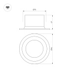Светильник MS-DROP-BUILT-R84-8W Warm3000 (WH, 85 deg, 230V) (Arlight, IP54 Металл, 5 лет) Lednikoff