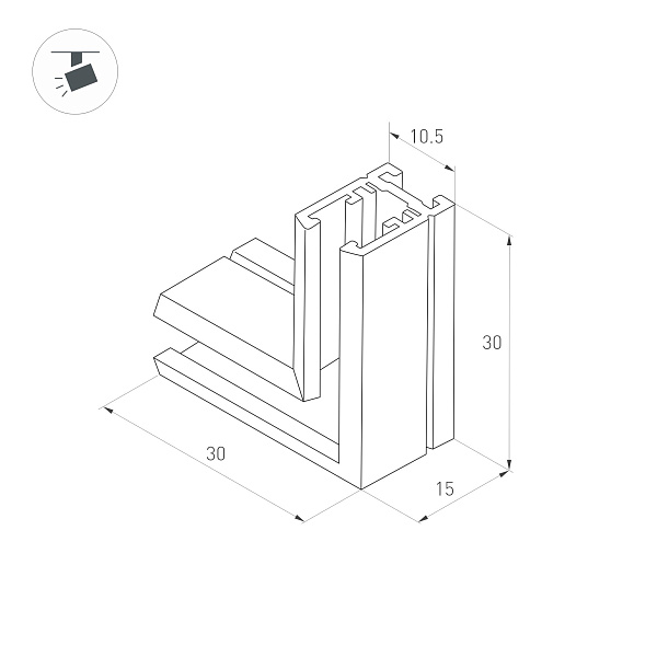 Коннектор угловой MAG-MICROCOSM-CON-L90 (BK) (Arlight, IP20)