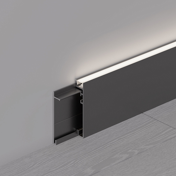 Профиль PLINTUS-H55-2000 BLACK (Arlight, Алюминий) Lednikoff