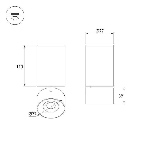 Светильник SP-PLURIO-SURFACE-LONG-R77-9W Day4000 (BK-CHR, 36 deg, 230V) (Arlight, IP20 Металл, 3 года) Lednikoff