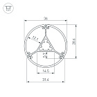 Профиль ROUND-D36-360-2500 ANOD BLACK (Arlight, Алюминий) Lednikoff