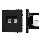 Механизм сдвоенной телефонной розетки SCT-NOBE-MTL2-SFPL-BK (RJ-11, 4C) (Arlight, Черный оникс) Lednikoff