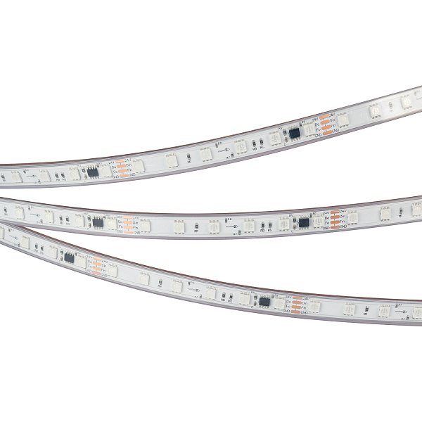 Светодиодная лента герметичная SPI-PS-B60-12mm 24V RGB-PX6-BPT (12 W/m, IP67, 5060, 5m) (Arlight, бегущий огонь) Lednikoff