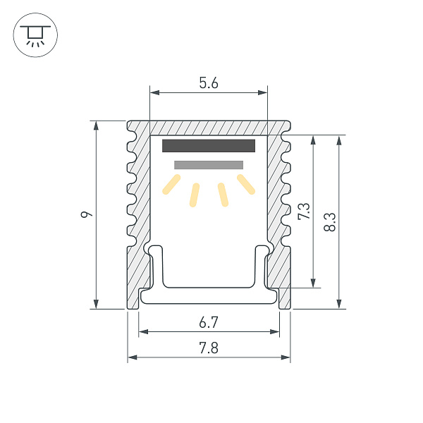 Профиль SL-MINI-8-2000 ANOD BLACK (Arlight, Алюминий) Lednikoff