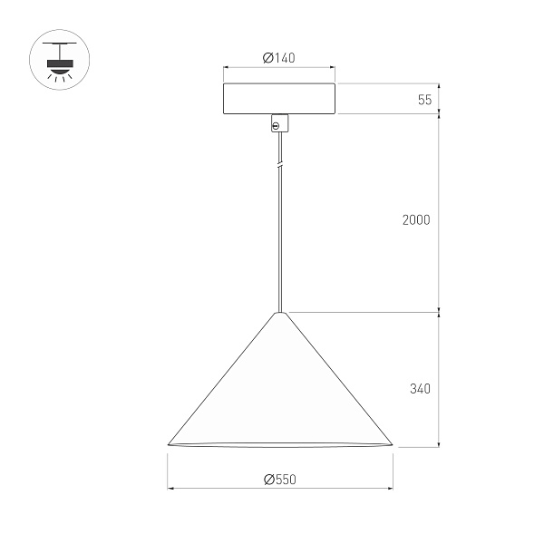Светильник SP-MAKOTO-R550-14W Warm2700 (BK, 36 deg, 230V, TRIAC) (Arlight, IP20 Металл, 3 года) Lednikoff