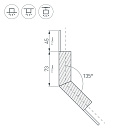 Угол PLS-LOCK-H25-L135W внешний (с экраном MAT-L) (Arlight, Металл) Lednikoff