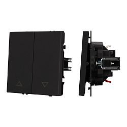 Механизм выключателя управления шторами SWT-NOBE-MKR2-SFPL-BK (230V, 10A) (Arlight, Черный оникс)
