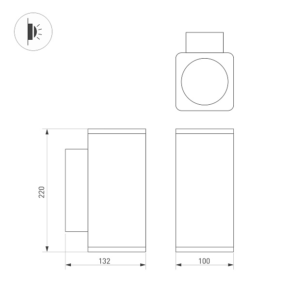 Светильник LGD-EVO-WALL-TWIN-S100x100-2x12W Warm3000 (GR, 44 deg, 230V) (Arlight, IP54 Металл, 3 года) Lednikoff