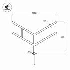 Кронштейн OXOR-SY4-3000x76-L1500 BLACK (Arlight, Сталь) Lednikoff