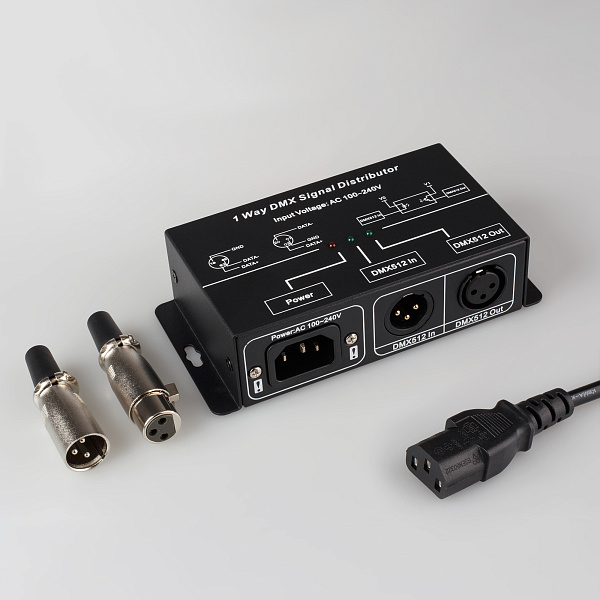 Усилитель DMX-сигнала LN-DMX-1CH (220V) (Arlight, IP20 Металл, 1 год) Lednikoff