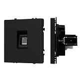 Механизм телефонной розетки SCT-NOBE-MTL1-SFPL-BK (RJ-11, 4C) (Arlight, Черный оникс)