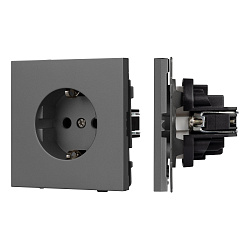 Механизм электрической розетки SCT-TENDO-MEU1-SFPL-GR (230V, 16A) (Arlight, Матовый графитовый)