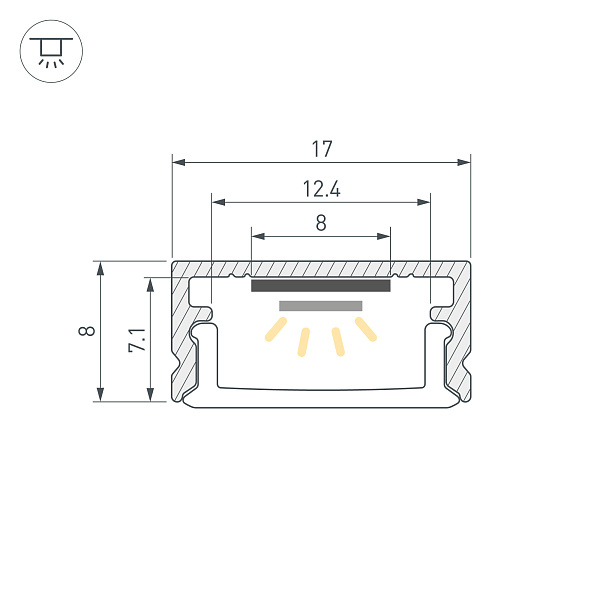 Набор для светодиодной подсветки ARL-KIT-SLIM-FC 24V Day4000 (14 W/m, IP20, 2m) (Arlight, Алюминий+пластик) Lednikoff