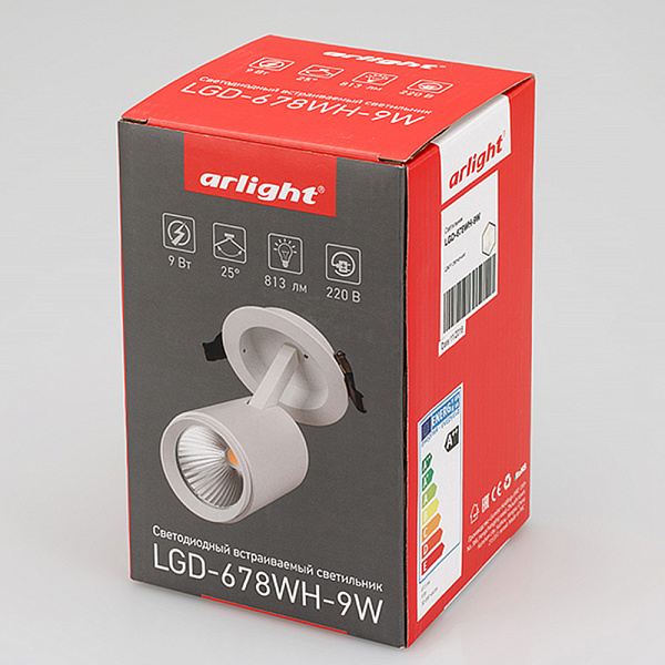 Светильник LGD-678WH-9W White 25deg (Arlight, IP20 Металл, 3 года) Lednikoff