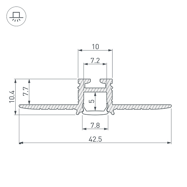 Профиль PIK-F-HIDE-2000 (Arlight, Алюминий) Lednikoff