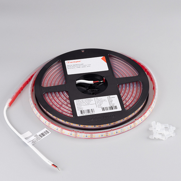 Светодиодная лента герметичная RTW-PFS-A120-11mm 12V Cool 10K (9.6 W/m, IP68, 2835, 5m) (Arlight, -) Lednikoff