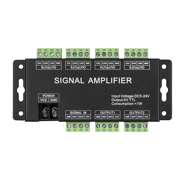 Усилитель сигнала LN-SPI-6CH (5-24V) (Arlight, IP20 Металл, 1 год) Lednikoff