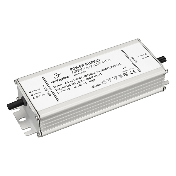 Блок питания ARPV-UH24200-PFC (24V, 8.3A, 200W) (Arlight, IP67 Металл, 7 лет) Lednikoff