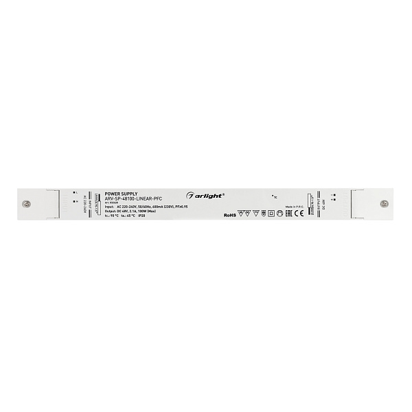 Блок питания ARV-SP-48100-LINEAR-PFC (48V, 2.1A, 100W) (Arlight, IP20 Пластик, 5 лет) Lednikoff
