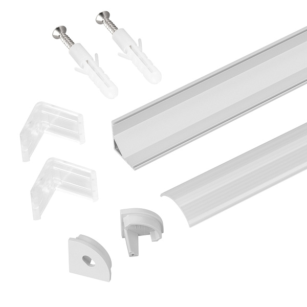 Профиль с экраном ARH-KANT-H16-2000 ANOD+OPAL (Arlight, Алюминий) Lednikoff